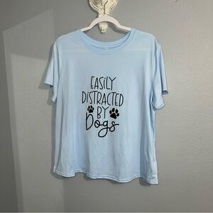 Women Size X Large Short Sleeved Shirt-  Easily Distracted By Dogs